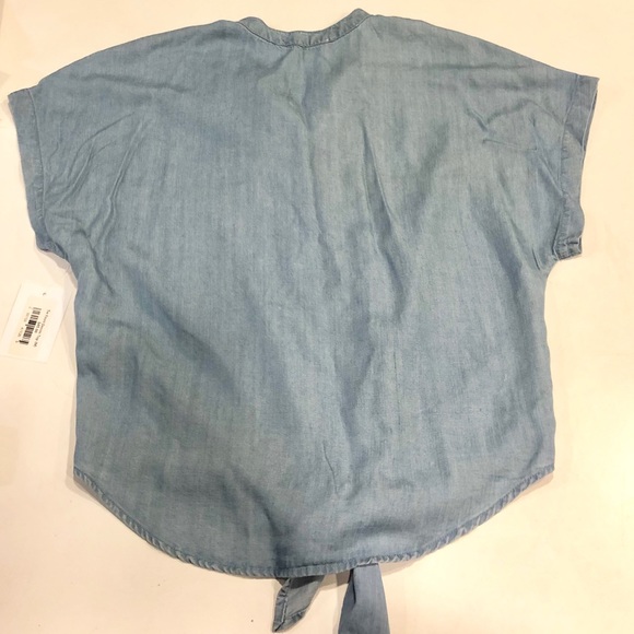 NWT Lovestitch - Denim Tie Front Button Top - Sz M - Picture 3 of 8